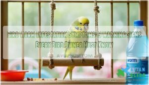 bird worm infestation symptoms