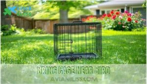 bring cage near bird