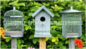 cage-style, open, and enclosed guards