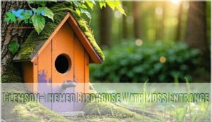 clemson-themed birdhouse with moss entrance clemson-themed birdhouse with moss entrance