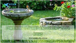 combining elevated and ground-level baths