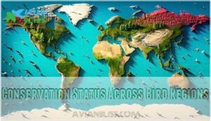 conservation status across bird regions