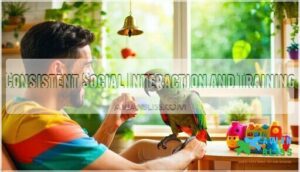 consistent social interaction and training