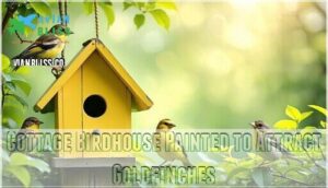 cottage birdhouse painted to attract goldfinches cottage birdhouse painted to attract goldfinches