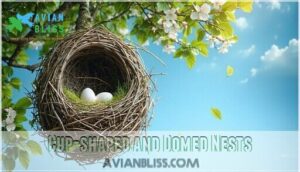 cup-shaped and domed nests