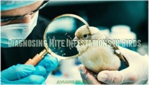 diagnosing mite infestations in birds
