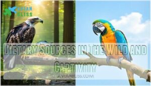 dietary sources in the wild and captivity