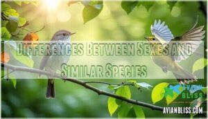 differences between sexes and similar species