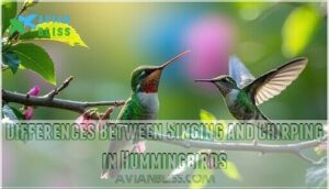 differences between singing and chirping in hummingbirds