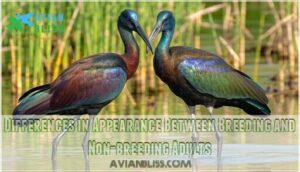 differences in appearance between breeding and non-breeding adults