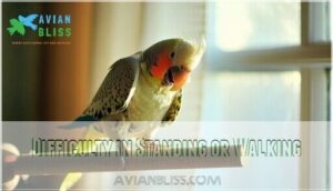 difficulty in standing or walking