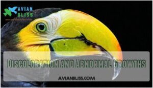 discoloration and abnormal growths
