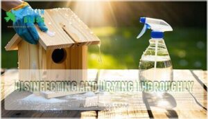 disinfecting and drying thoroughly