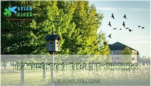 distance from trees and buildings