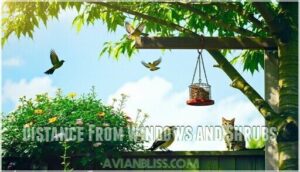 distance from windows and shrubs