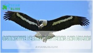 distinctive feather patterns and colors