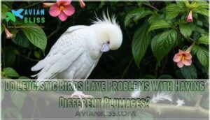 do leucistic birds have problems with having different plumages
