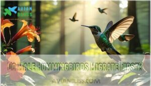 do male hummingbirds migrate first