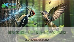 drumming and aerial maneuvers