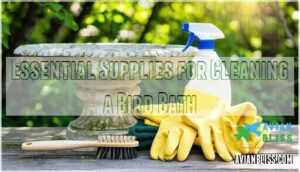 essential supplies for cleaning a bird bath