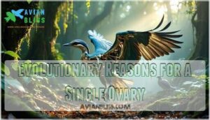evolutionary reasons for a single ovary