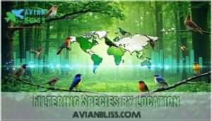 filtering species by location