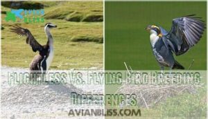 flightless vs. flying bird breeding differences