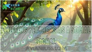 fluffing feathers as a social signal