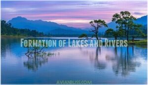 formation of lakes and rivers