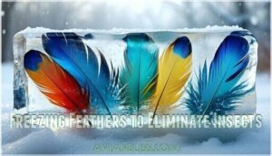 freezing feathers to eliminate insects