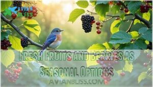 fresh fruits and berries as seasonal options
