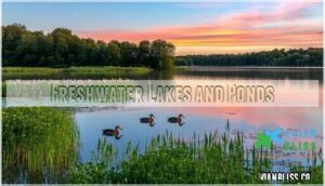 freshwater lakes and ponds