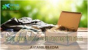 gathering tools and protective gear