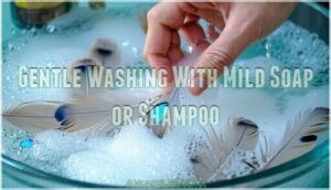 gentle washing with mild soap or shampoo