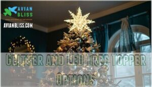 glitter and led tree topper options