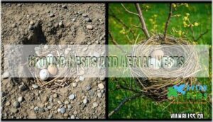 ground nests and aerial nests