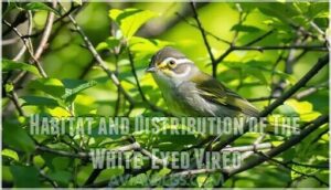 habitat and distribution of the white-eyed vireo