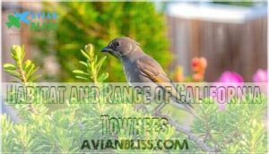 habitat and range of california towhees