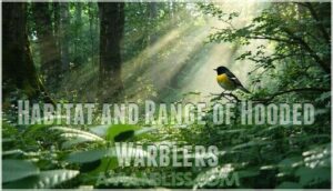 habitat and range of hooded warblers