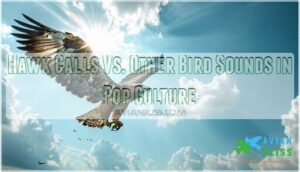 hawk calls vs. other bird sounds in pop culture