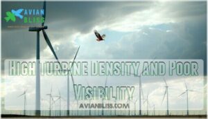 high turbine density and poor visibility
