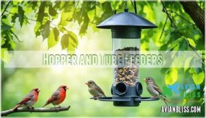 hopper and tube feeders