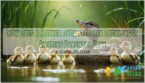 how does a mother duck feed her ducklings