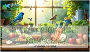 how to introduce human foods to birds