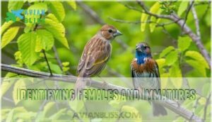 identifying females and immatures