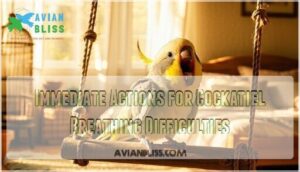 immediate actions for cockatiel breathing difficulties