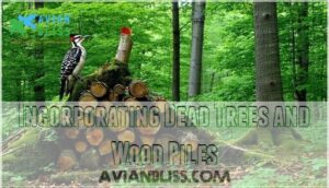 incorporating dead trees and wood piles