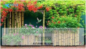 incorporating vertical vines and perches