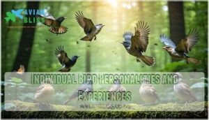 individual bird personalities and experiences