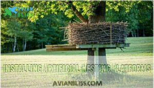 installing artificial nesting platforms